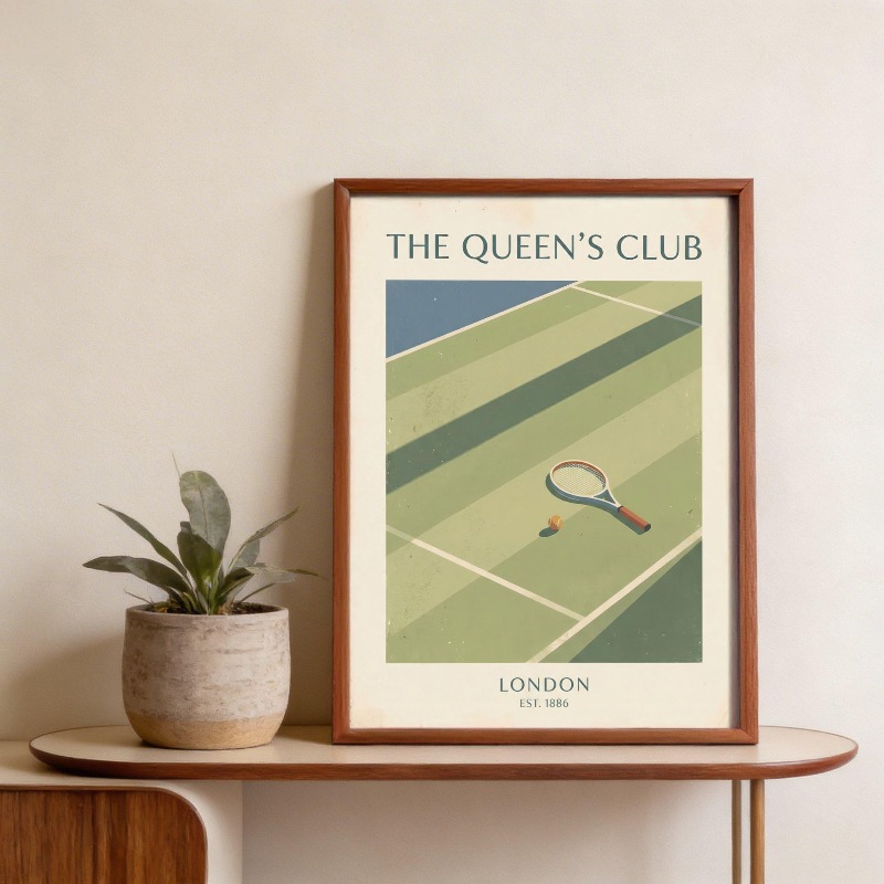 Vintage Tenis Basketbol Duvar  - Badminton Poster incelemesi ve fiyatı
